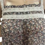 American Eagle  Womens Semi Sheer Sleeveless Top Size S Floral Print & Lace Photo 1