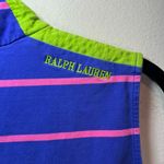 Polo Golf Ralph Lauren Women's 1/4 Zip Shirt Blue Pink Sleeveless Big Pony Large Photo 9