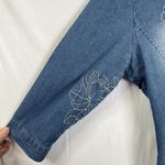 Korean Brand Embroidery Womens Slim Fit Denim Skirts Jean Dress Long Sleeve Sz L Blue Size M Photo 4