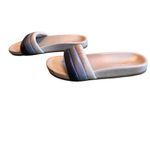 Seychelles  Blue Ombre Leather Slide Sandals Womens Size 7 Resort Summer Comfort Photo 5