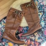 Coach  Vivica Italian Leather Logo Embossed Riding Boots Photo 0