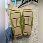 Banana Republic Lime Green Suede Moccasin Slipper Loafers Shearling Lined Sz 8 Photo 5