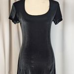 American Vintage 90s Vintage MG Apparel Velvet Scoop Neck Short Sleeve Mini Dress Black Small Photo 11