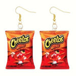 Handmade Cheetos Crunchy Earrings - Fun Red and Orange Jewelry (New) Photo 0