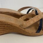 Italian Shoemakers  Shoes corked wedge heel navy & tan size 8.5 Photo 0