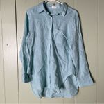 Monday Swimwear | Monaco Linen Button Down Shirt Sea Glass Size Small Blue Photo 1