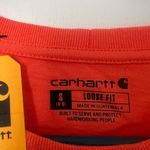 Carhartt  Women's Loose Fit Graphic Long Sleeve Pocket Shirt Coral Size Small NWT Photo 3
