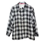 LL Bean Plaid Sherpa Fleece Lined Flannel Shirt Jacket Shacket Size LARGE Photo 1