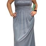 Grey, blue maxi formal dress with lace top Size 14 Photo 0