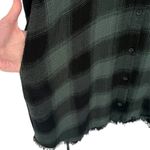 Cloth & Stone  Plaid Shirt Dress Button Front Long Sleeve Green Size Large Photo 7