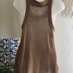 Vintage y2k concert festival summer beige tan khaki sleeveless u Photo 3