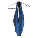 Maaji  Reversible‎ Medium Cheeky Cut Plunge One Piece - Indigo Blue Tiky Photo 6