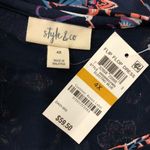 Style & Co Shift Dress Cold Shoulder Floral Stretch Navy Blue Size 4X Photo 2