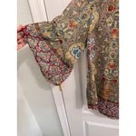 Unity World Wear Boho Paisley Kimono Sleeve Blouse Top Multicolor M Brown Size M Photo 5