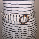 Loft Ann Taylor  white striped office sleeveless midi dress with belt Photo 3