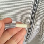 Athleta Grey Half Zip Striped Drawstring Hoodie Sweatshirt Photo 9