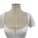 Aritzia Wilfred Free Fortune Top Corset Puff Sleeve Ribbed White Size XS Photo 1