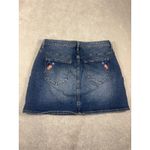 Driftwood Free People Leah Denim Floral Mini Skirt Size 30 in Butterfly Effect Photo 5