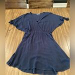 On The Road Anthropologie   Gauze Blue tassle short Sleeve Mini Dress small Photo 2