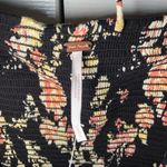 Free People NWT Black Floral Tie Back Crop Top Size L Photo 4