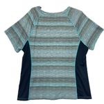 None Teal black striped T-shirt marled athletic top Plus Size 1X stripes Photo 4