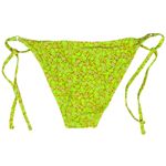 Aerie  String Cheeky Swim Bottoms Neon Floral Print Tie Side Bikini Size L Photo 1