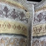 Talbots Women's Cardigan Sweater M Irish Linen Blend Button Front Knit Beige VTG Photo 2