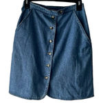 Central Falls Vintage 90s USA Women's Size 8 Button Up Denim Mini Skirt Blue Photo 0