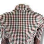 Vintage Wool Houndstooth Plaid Blazer Brown Suede Elbow Patch Oversized Small Tan Photo 5