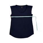 White House | Black Market WHBM Blue Scoop Neck Short Sleeve Shirt Size XXS Photo 3