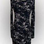 H&M  Black Marble Print Long Sleeve Bodycon Dress Sz S Photo 0