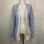 Escada Harbor Blue Tweed Fringe Knit Sweater Blazer Jacket Size US Small Photo 7