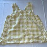 Madewell  Side-Button Tank Top in Gingham Check‎ Sz XS Yellow White Photo 0