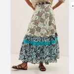 Raga Anthropologie  Floral Patchwork Cotton Boho Maxi Skirt Size M $185 Photo 1