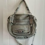 Coach Rare Vintage Beautiful Soft Grayish Blue Large Heavy Leather  Handbag Photo 0