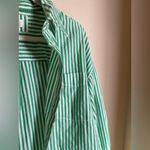Maeve Anthropologie  The Bennet Buttondown Shirt Striped Edition Sz XL Green Photo 7