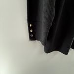 Denim & Co Black Ribbed Mock Neck Top 3X Long Sleeve Button Cuff Tunic Photo 1