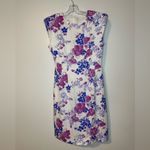 Dries Van Noten  Floral Satin Midi Padded Shoulder Dress Sz 38 Classy Holiday Photo 1