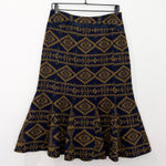 Pendleton 100% Virgin Wool Flared A-Line Skirt Size 6 Navy Brown Aztec USA Made Photo 0