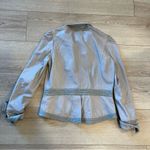 Joie  Lamb Leather Silk Taupe Gray Military Jacket Size XS Photo 6