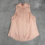 Chelsea 28 Shirt Pink Satin Mock Neck Sleeveless Top Blouse Office Casual XS Photo 1