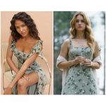 Reformation ๐๐ Twilight Dress ~ Verde Green Floral Print 2P NWOT Photo 1