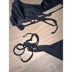 Nasty Gal  Black Halter Rouche Tie Bikini Set Size 8 Photo 4