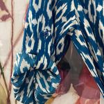 Maeve NEW Anthropologie Ikat Frequencies Blue White Shirt Dress Preppy Vacation Photo 3