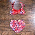 Modcloth • red floral swimsuit Clarice High-Waisted Bikini Bottom Tanya Crop Top Photo 15