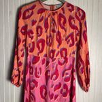 Closet London Pink and Orange Leopard Print Long Sleeve Dress Size 8 Photo 2