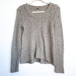 Free People Neutral Tan Beige Open Knit Sweater Photo 5