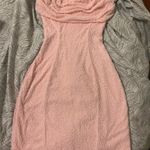 Oh Polly Embellished Strapless Cowl Neck Mini Dress in Blush Photo 3