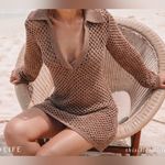 Monday Newport Dress Crochet Tan Brown Photo 0
