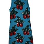 Replica Los Angeles Dress Women Large Blue And Red Knit Cherry Print Midi Sheath Photo 3